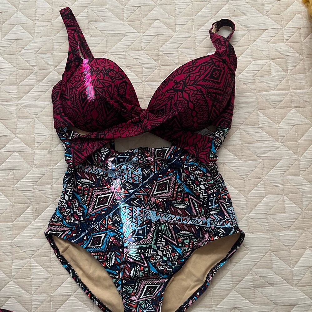 Tribal Print, cut out one piece swimsuit